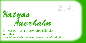 matyas auerhahn business card